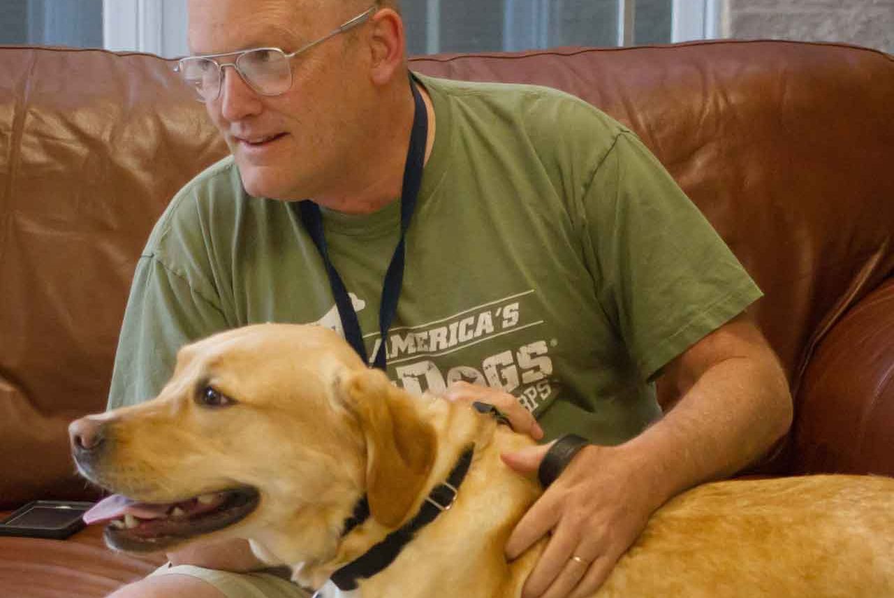 Kent Phyfe and Iris the service dog