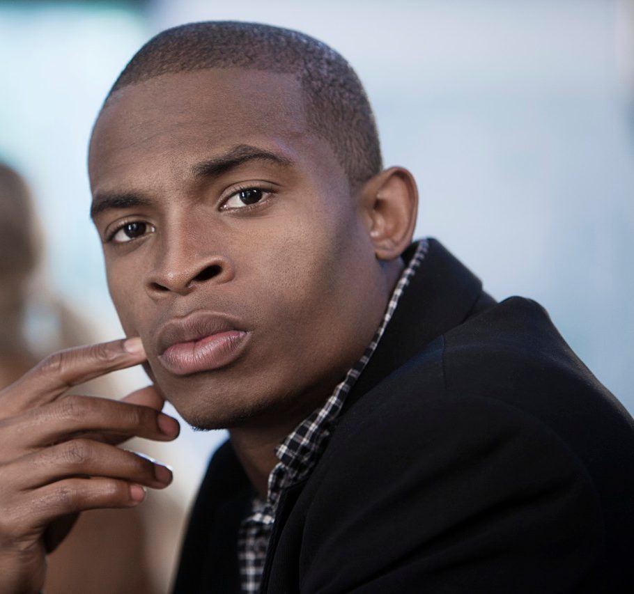 01 Dec 2011 --- Serious African American businessman --- Image by © Hill Street Studios/Blend Images/Corbis