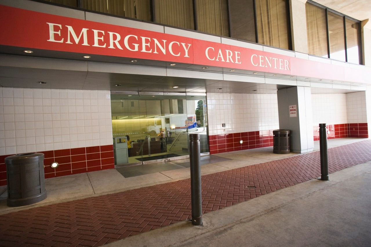Houston, Texas, USA --- Hospital emergency room entrance --- Image by © ERproductions Ltd/Blend Images/Corbis