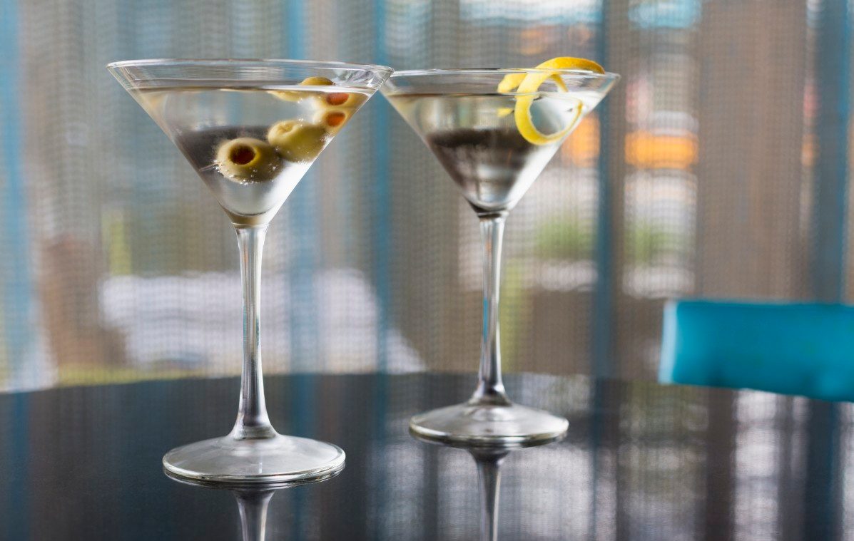 08 Oct 2013, Seattle, Washington State, USA --- Close up of garnished martinis --- Image by © Spaces Images/Blend Images/Corbis